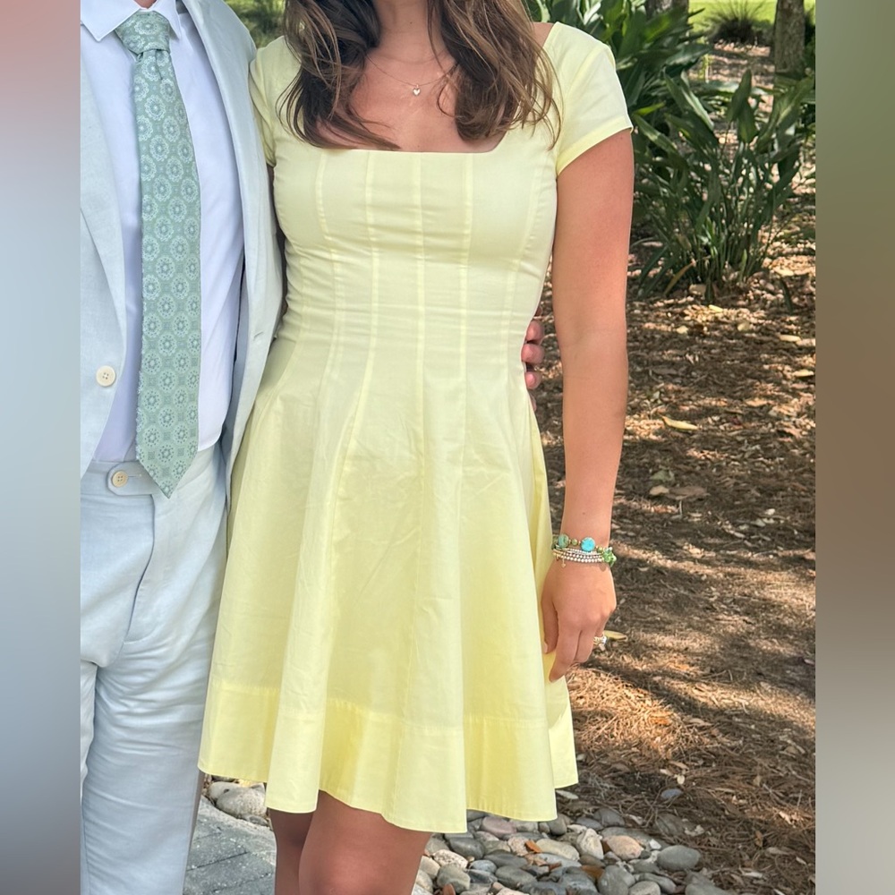 Staud Yellow Wells Mini Dress